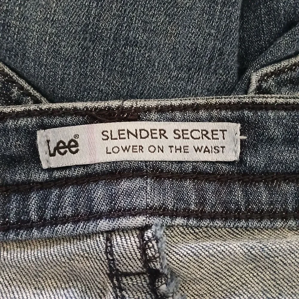 Women's Lee Slender Secret Lower on the Waist Blue Denim Jeans Size 8 MEDIUM